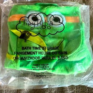 AVON TINY TILLIA SOFT BATH TIME STORAGE BAG WITH HANGER-GREEN FROG-DATED 2012